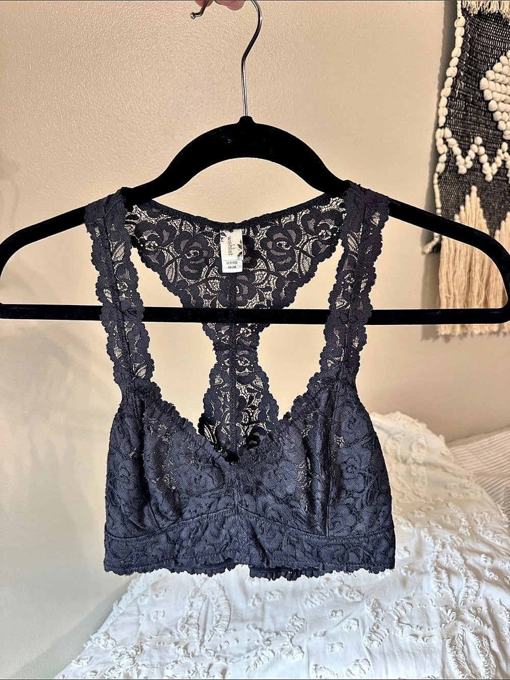 Wishlist Lace Racerback Bralette Blue Large